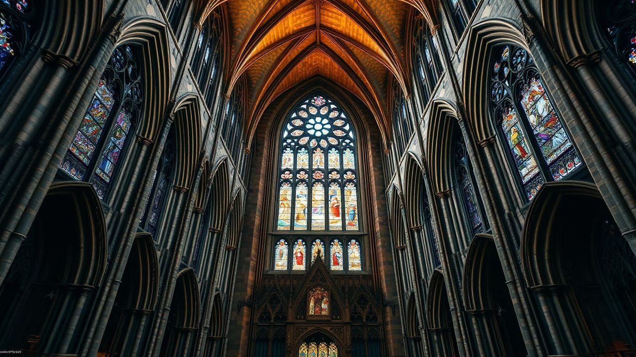 Iconic Gothic Cathedral Buttresses Drama