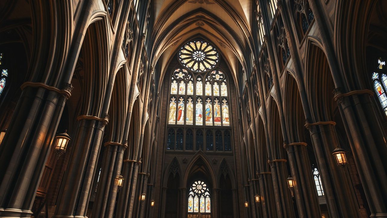 Timeless Gothic Cathedral Buttresses Drama