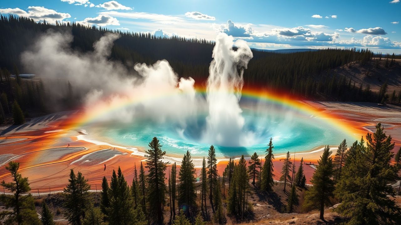 Lush Grand Prismatic Rainbow in Spring