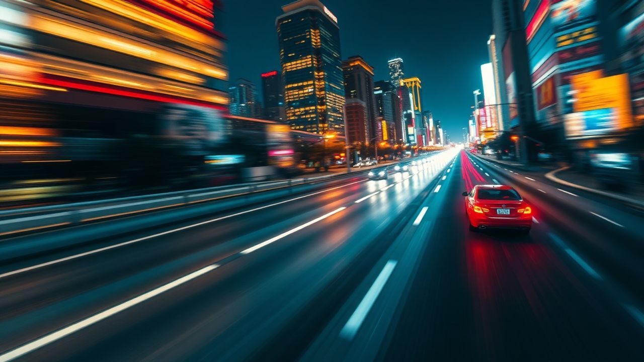 Retro Outrun Drive City by Night