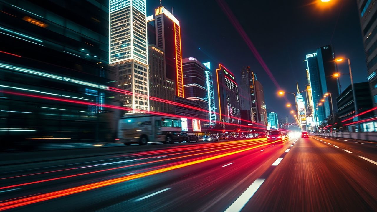 Chromatic Outrun Drive City by Night