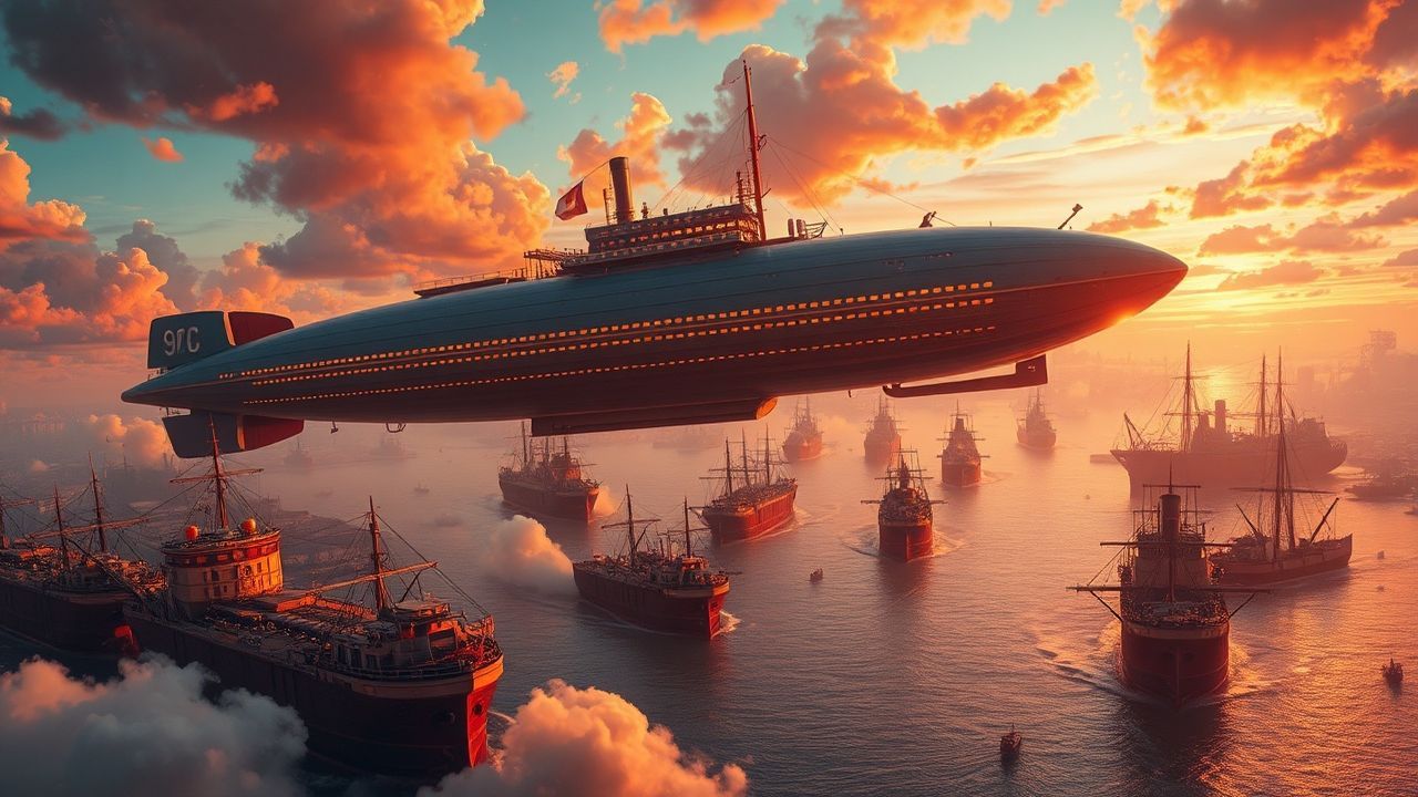 Steam-Powered Airship Fleet Victorian