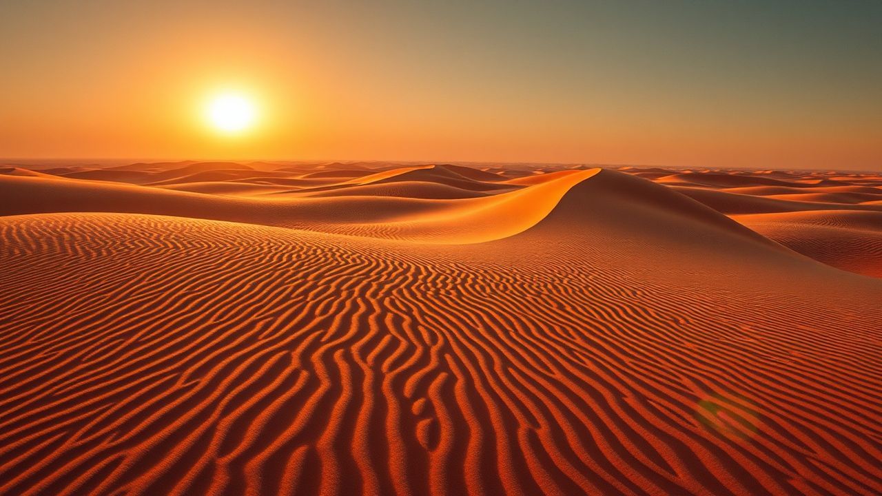 Lush Sahara Dunes Ripples in Golden Light