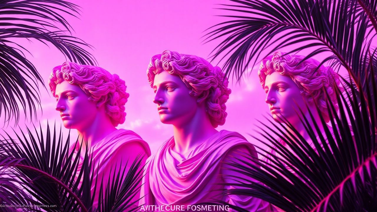 Timeless Vaporwave Roman Busts