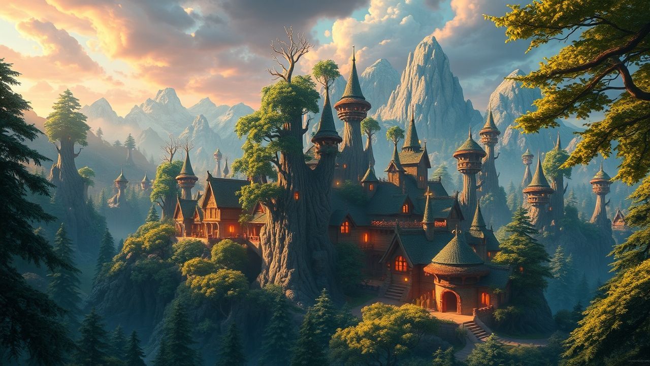 Wondrous Elven City Treehouses Magic