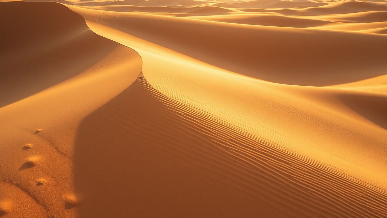 Serene Sand Dune Curve in Golden Light
