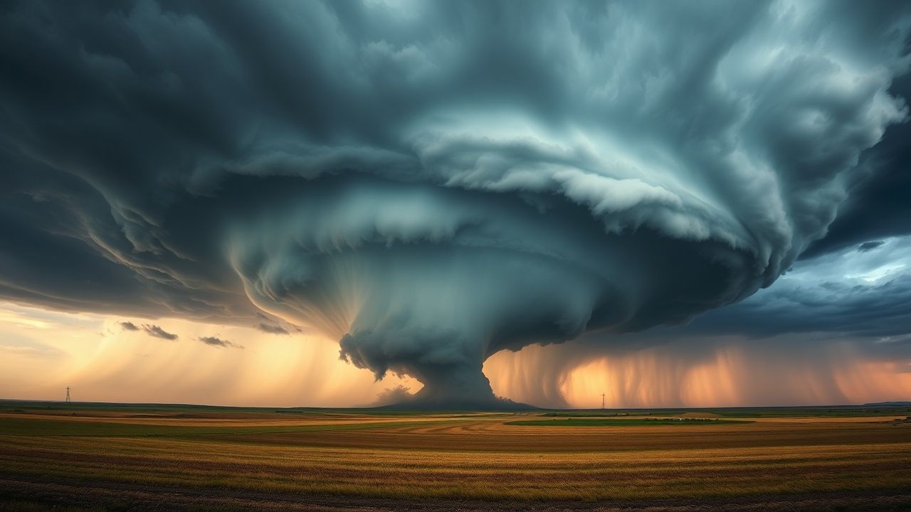 Verdant Supercell Thunderstorm Rotating