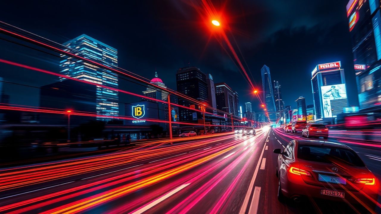 Chromatic Outrun Drive City by Night