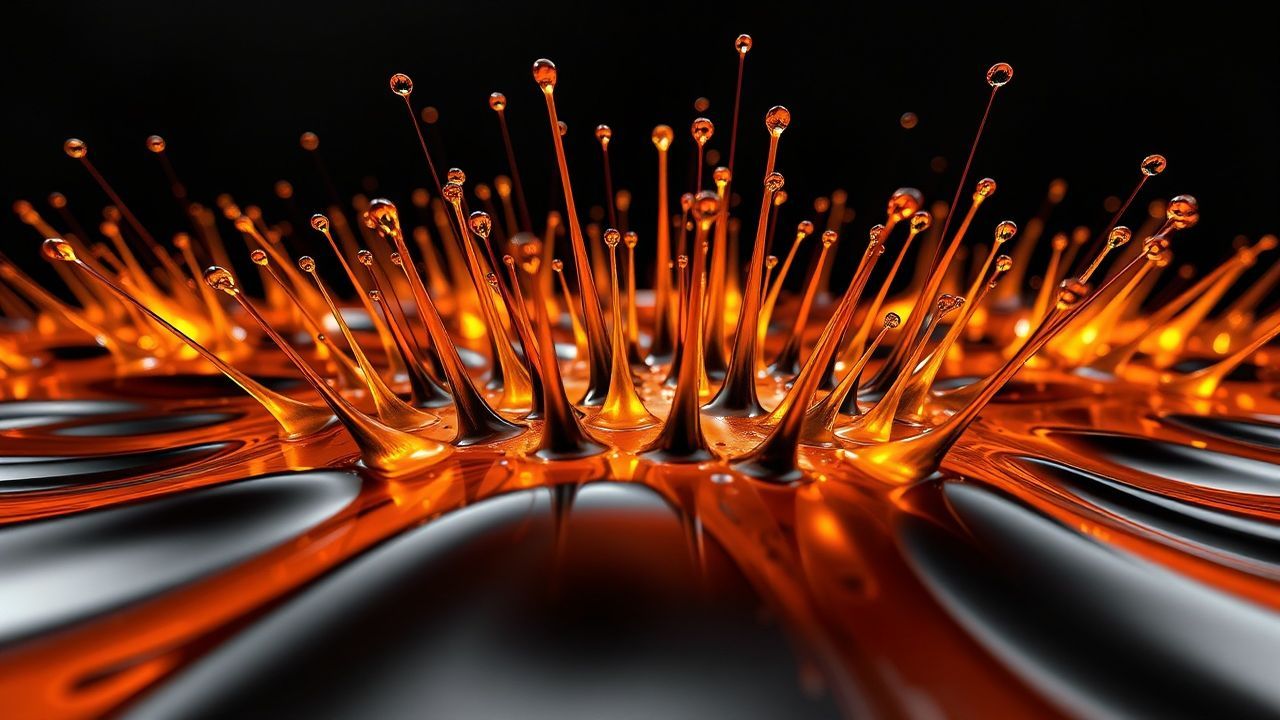 Fluid Ferrofluid Spikes Glossy