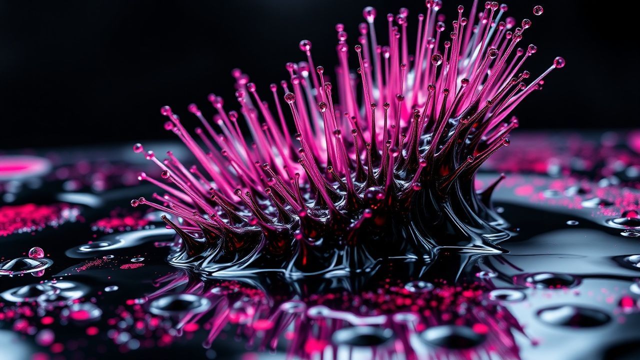 Kaleidoscopic Ferrofluid Spikes Glossy