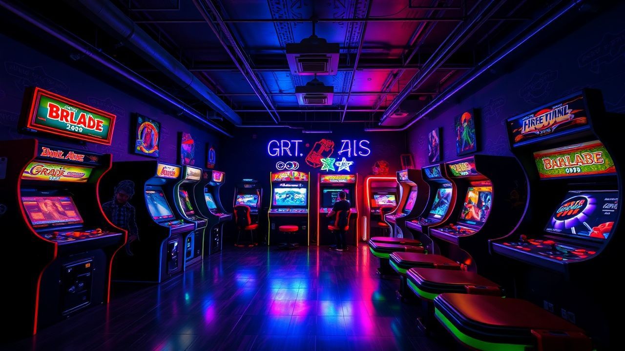Timeless Arcade Cabinet Glow Neon Dreams