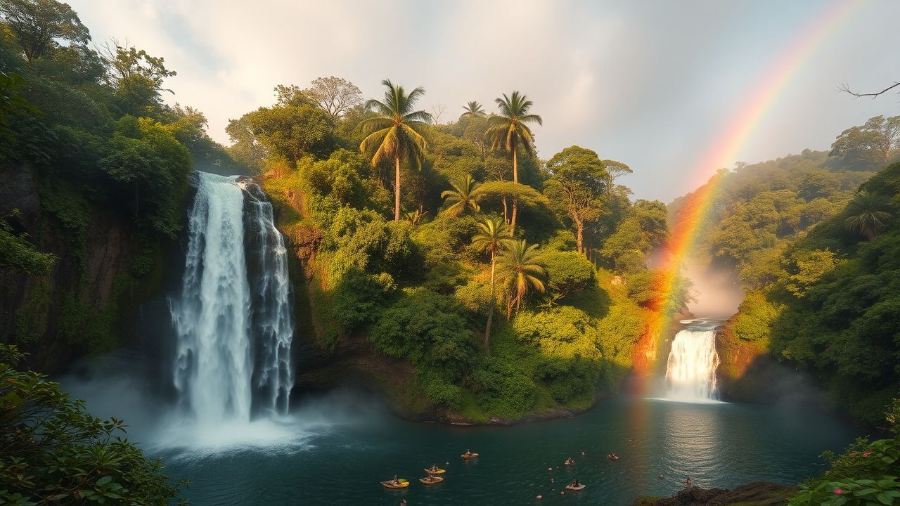 Enchanting Jungle Waterfall Hidden in the Mist