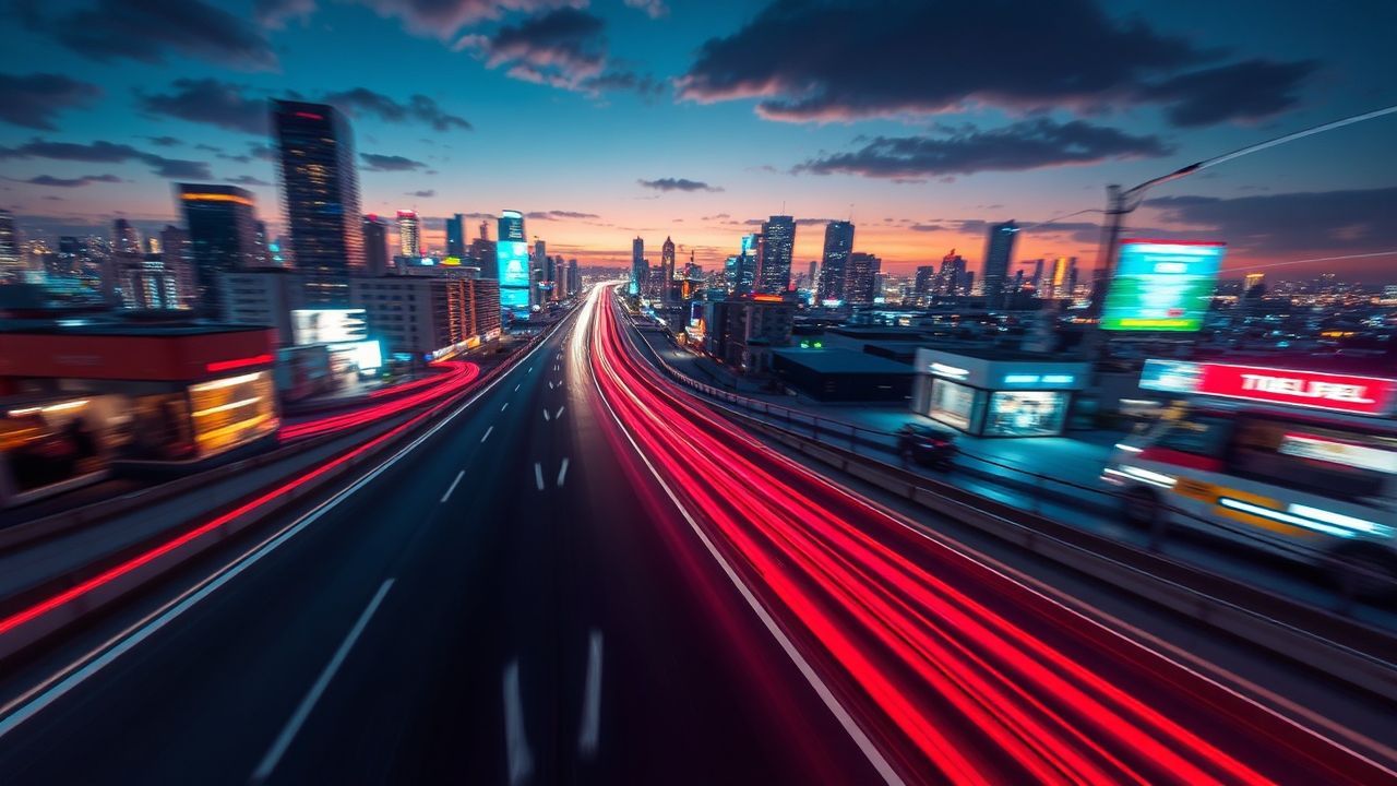 Nostalgic Outrun Drive City by Night
