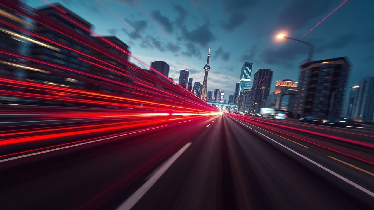 Neon Outrun Drive City by Night