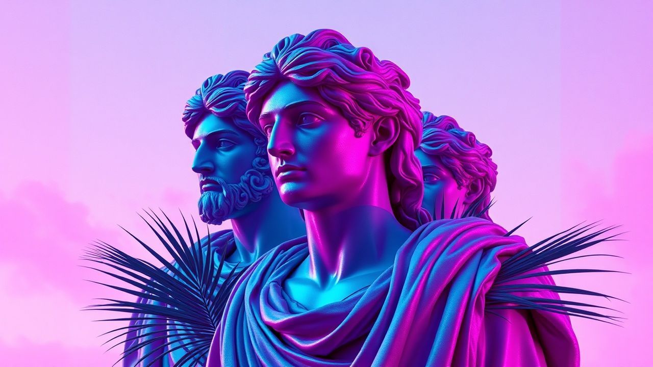 Retro Vaporwave Roman Busts