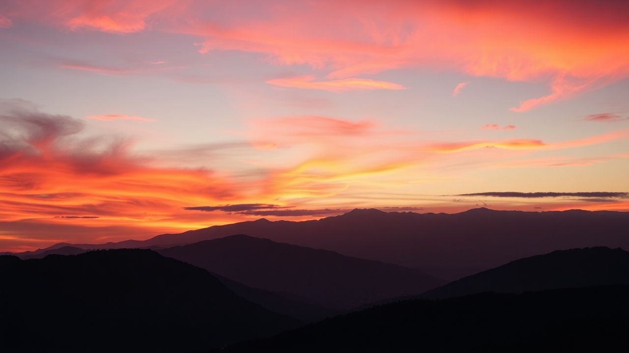 Radiant Fire Sky Orange at Sunset