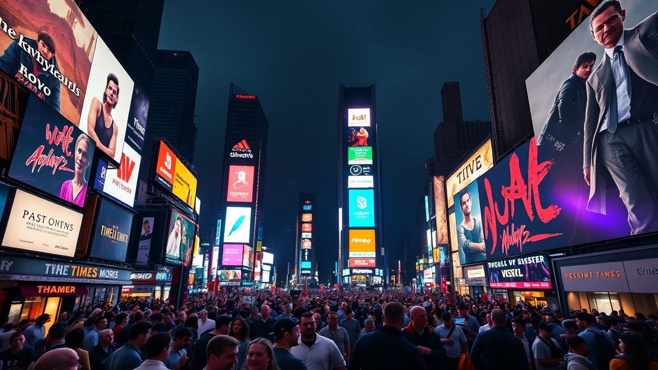 Metropolitan Times Square Billboards by Night