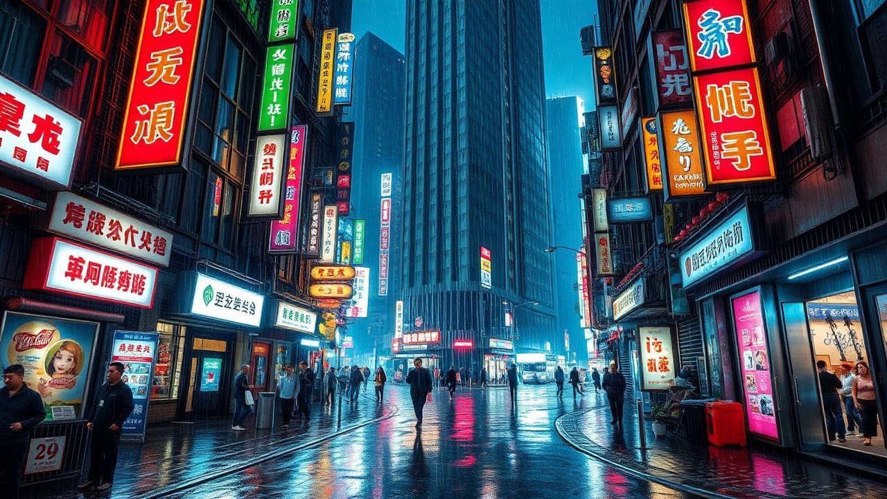 Blazing Hong Kong Alley Neon Dreams