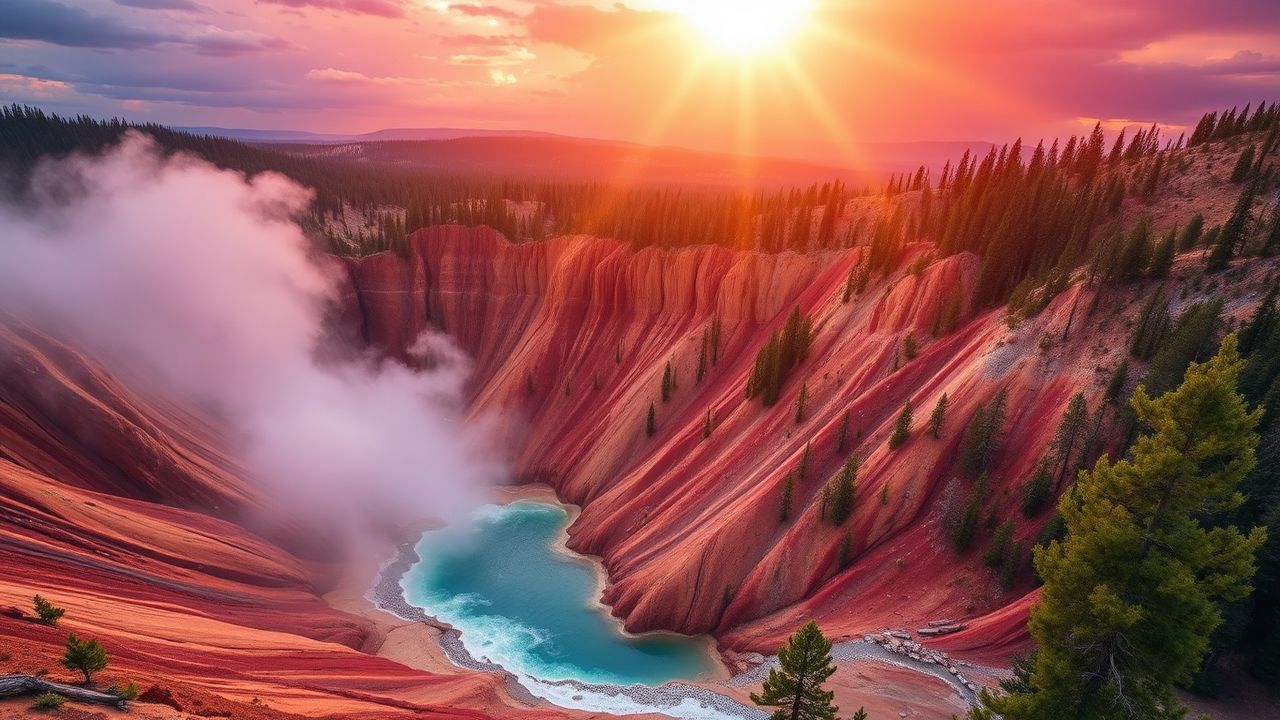 Enchanting Yellowstone Grand Prismatic in Spring