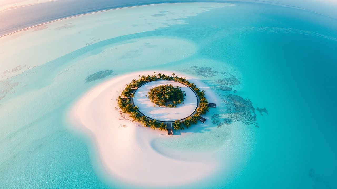 Radiant Maldives Sandbar Island from Above