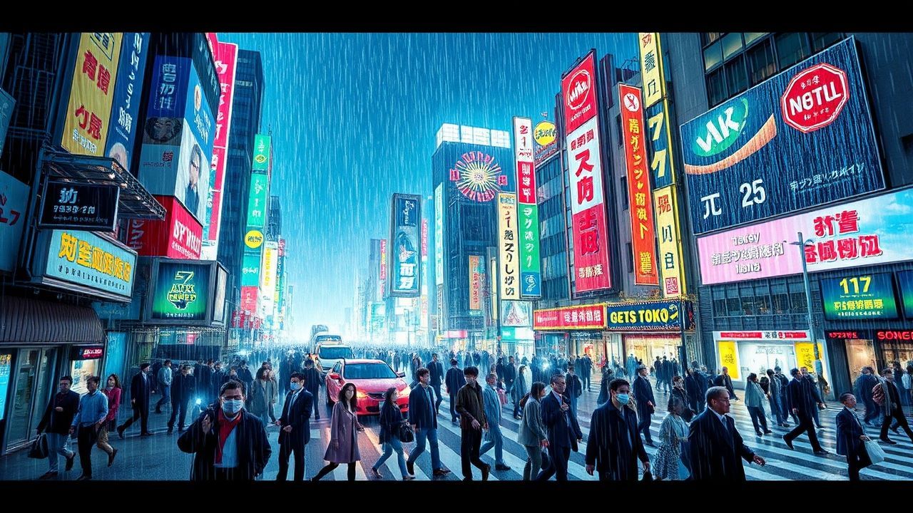 Holographic Tokyo Shibuya Future Neon Dreams
