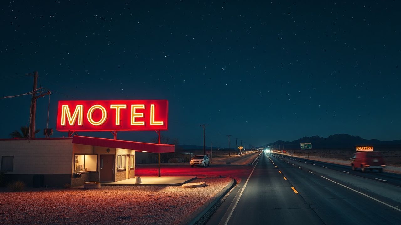 Timeless Motel Sign Vacancy Neon Dreams