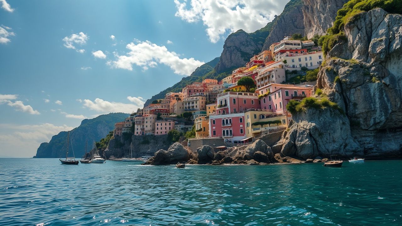 Azure Amalfi Coast Coast Colorful Drama