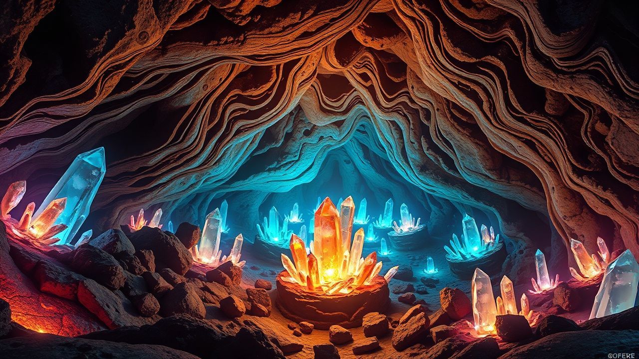 Ethereal Cave Gems Formations Crystal