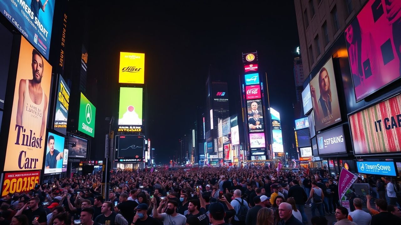 Metropolitan Times Square Billboards by Night