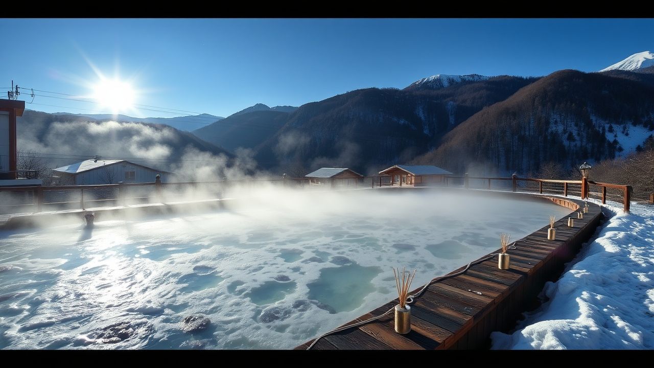 Zen Onsen Hot Outdoor in Spring