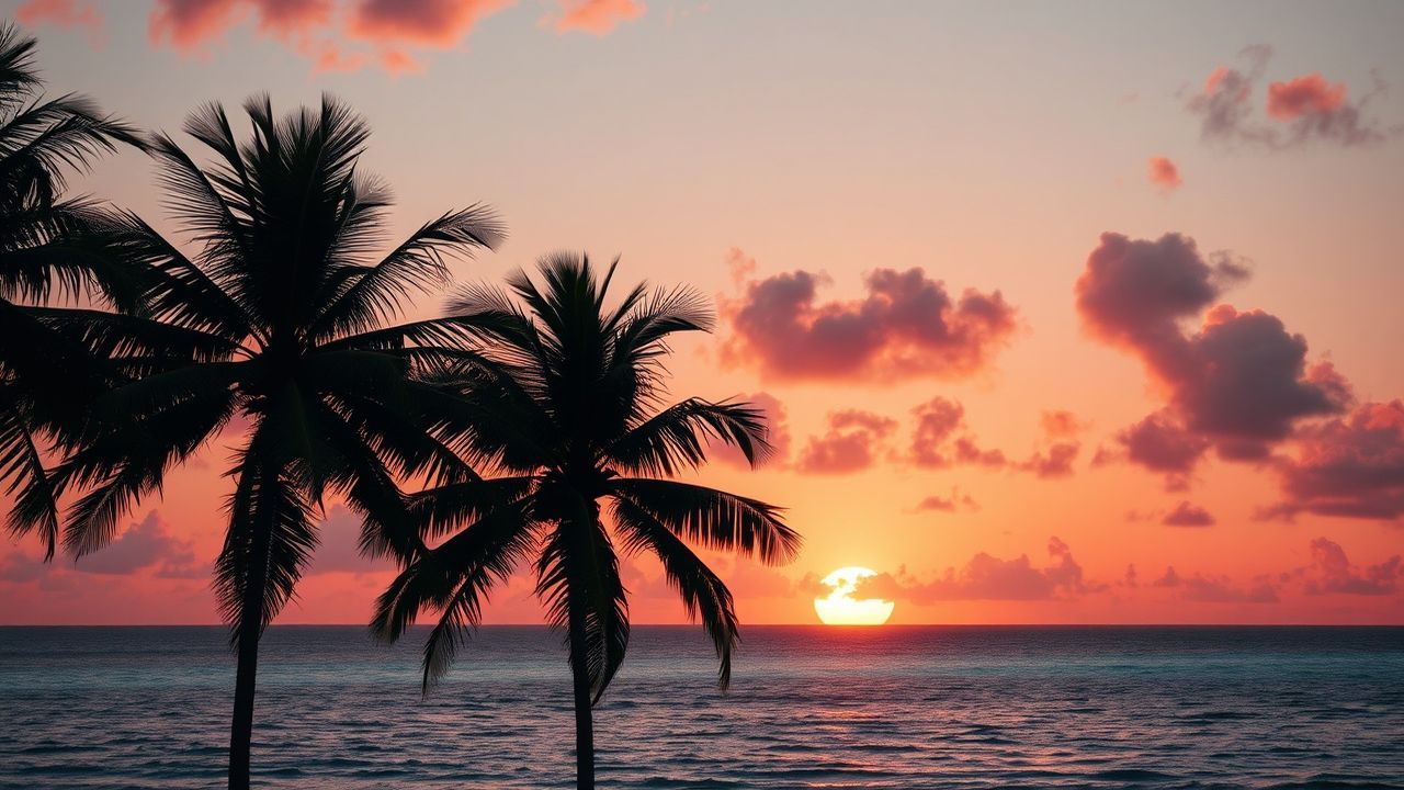 Enchanting Palm Silhouettes Orange at Sunset