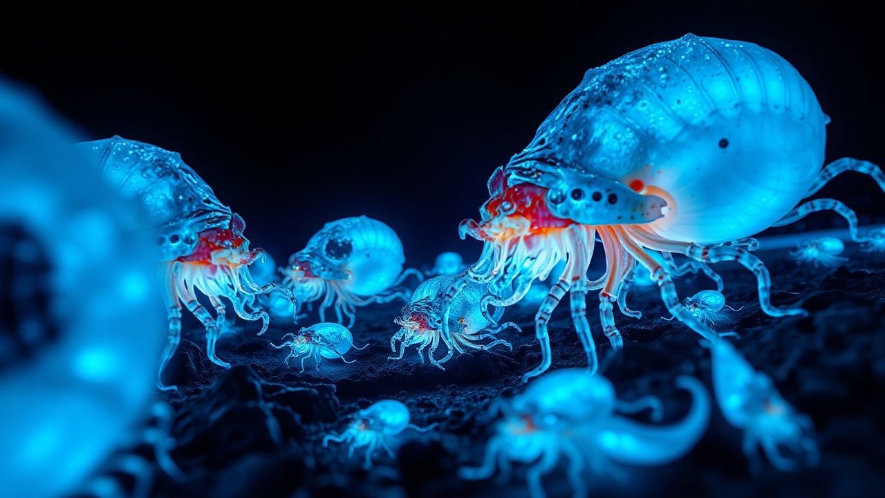 Luminous Bioluminescent Deep Creatures Glow