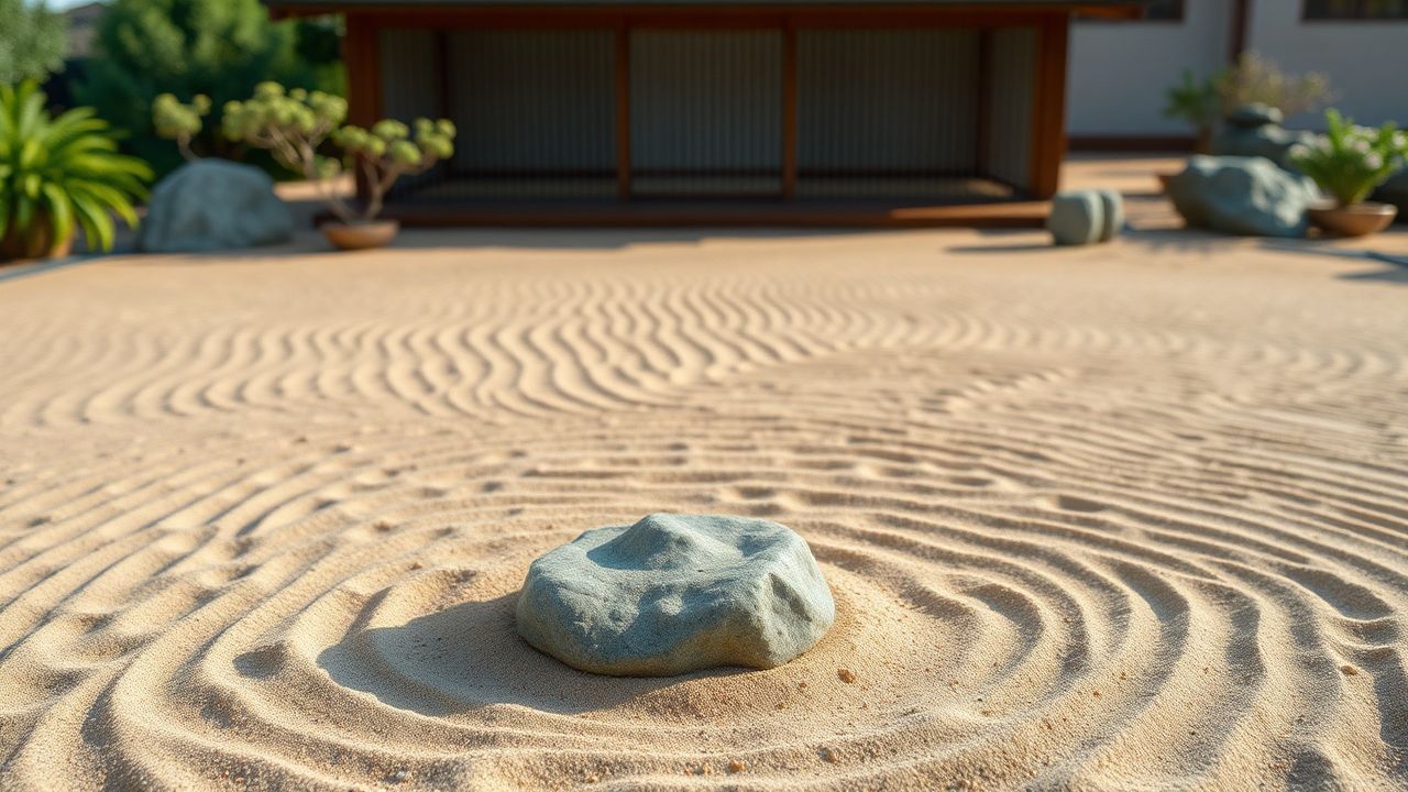 Subtle Zen Garden Raked Serenity