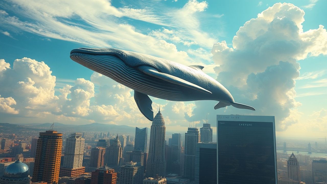 Surreal Whale Flying City