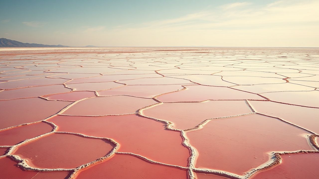 Dramatic Salt Ponds Pink from Above