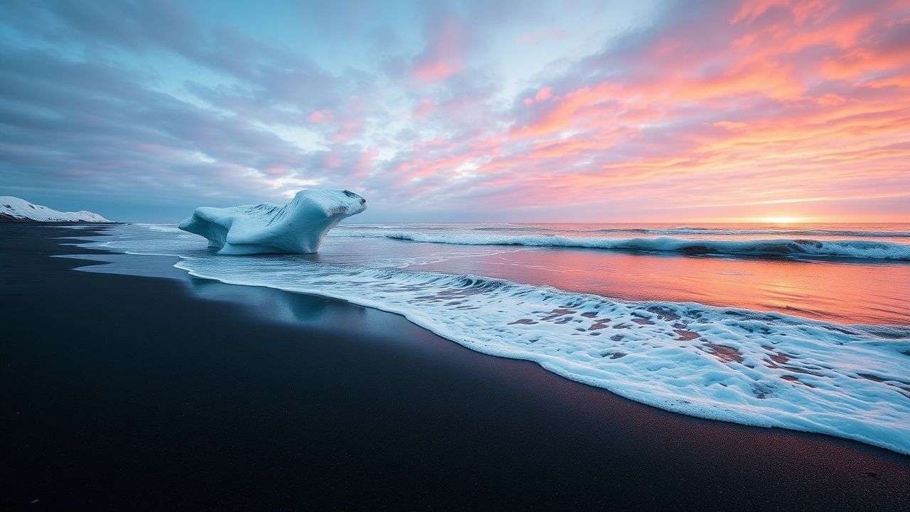 Tranquil Iceland Diamond Beach