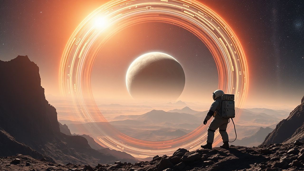 Spectacular Astronaut Alien Planet