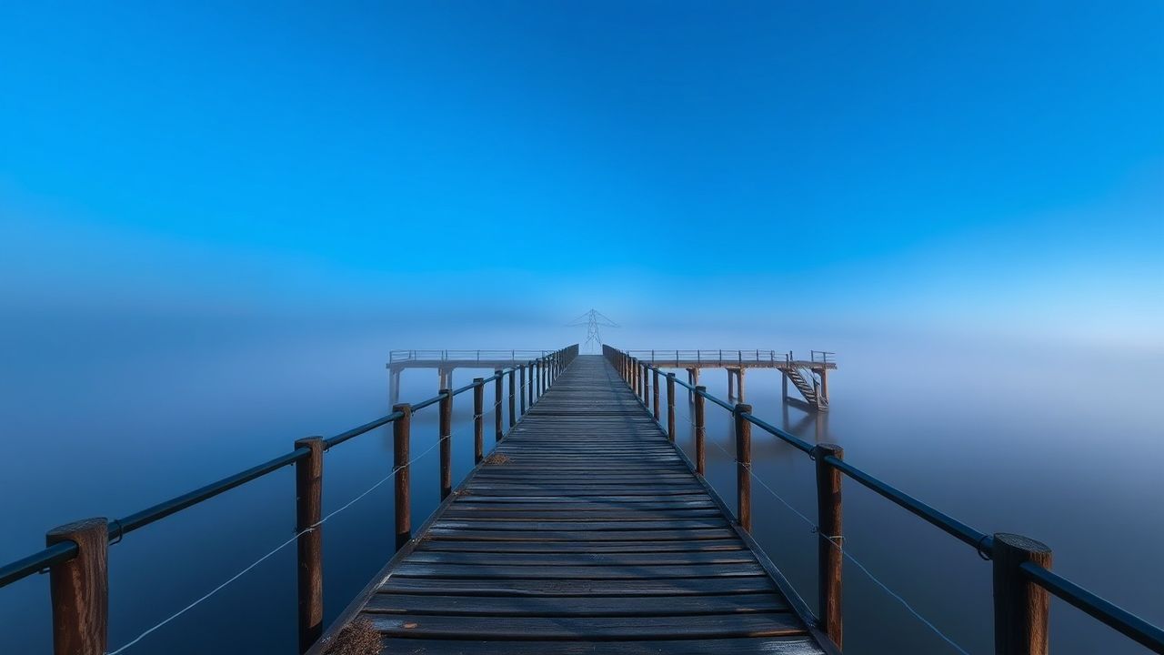 Quiet Foggy Pier Disappearing