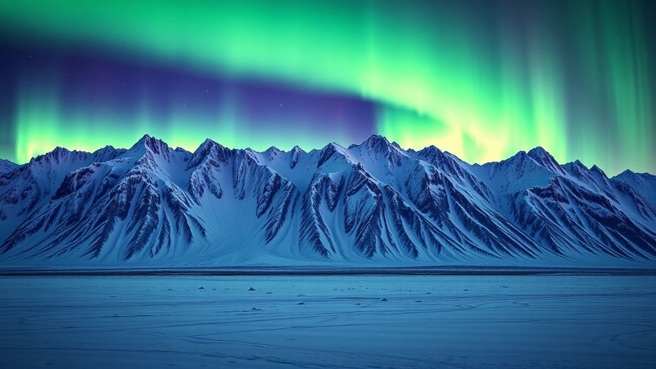 Wild Arctic Northern Lights in Winter