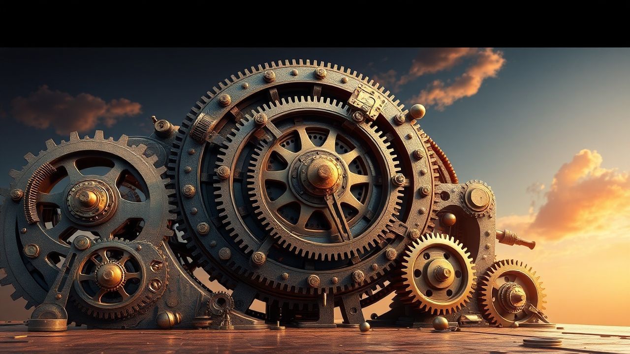 Industrial Clockwork Mechanism Gears