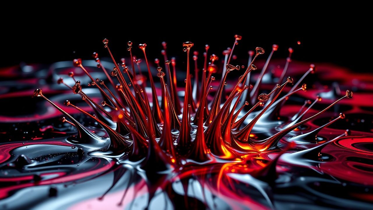 Chromatic Ferrofluid Spikes Glossy