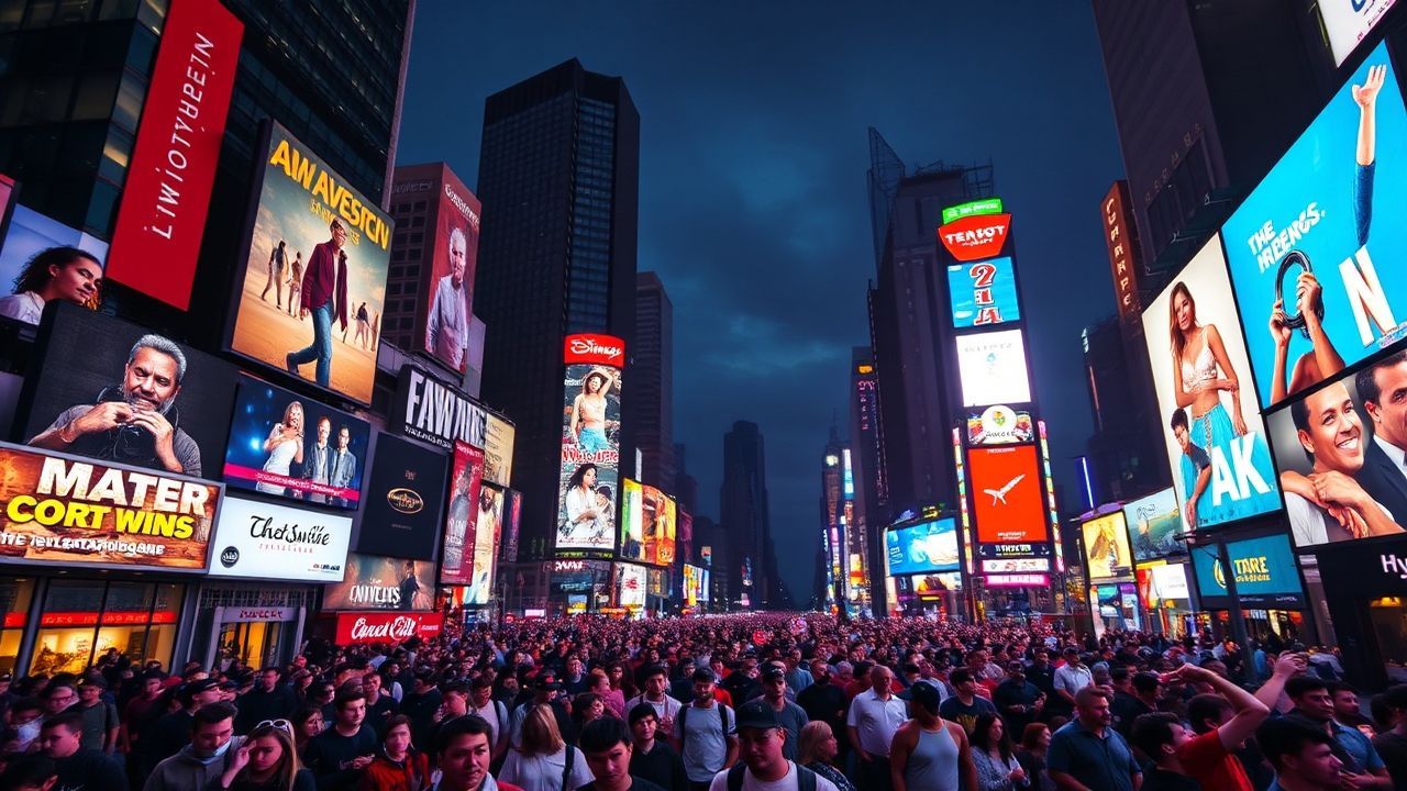 Metropolitan Times Square Billboards by Night