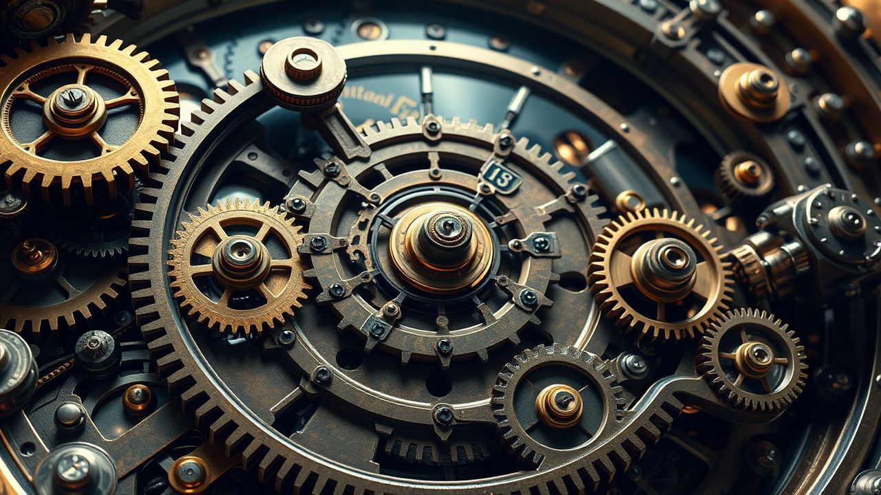 Mechanical Clockwork Mechanism Gears