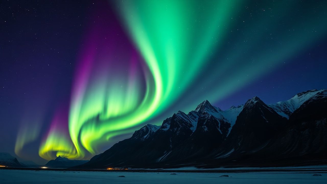 Fjord Iceland Northern Lights