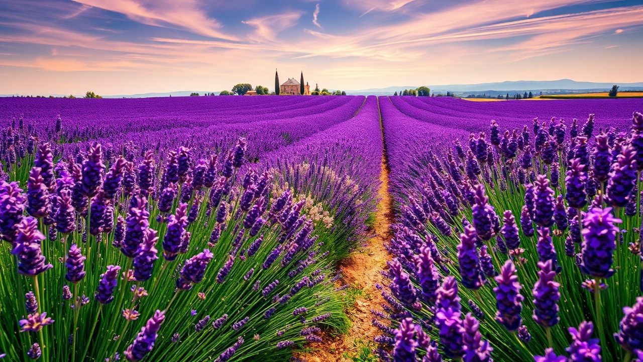 Vibrant Provence Lavender Farmhouse in Summer