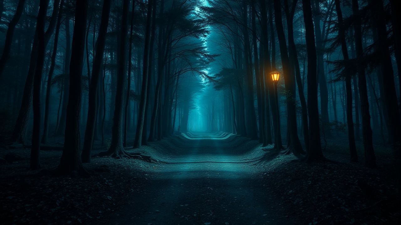 Shadowy Dark Forest Path Glow