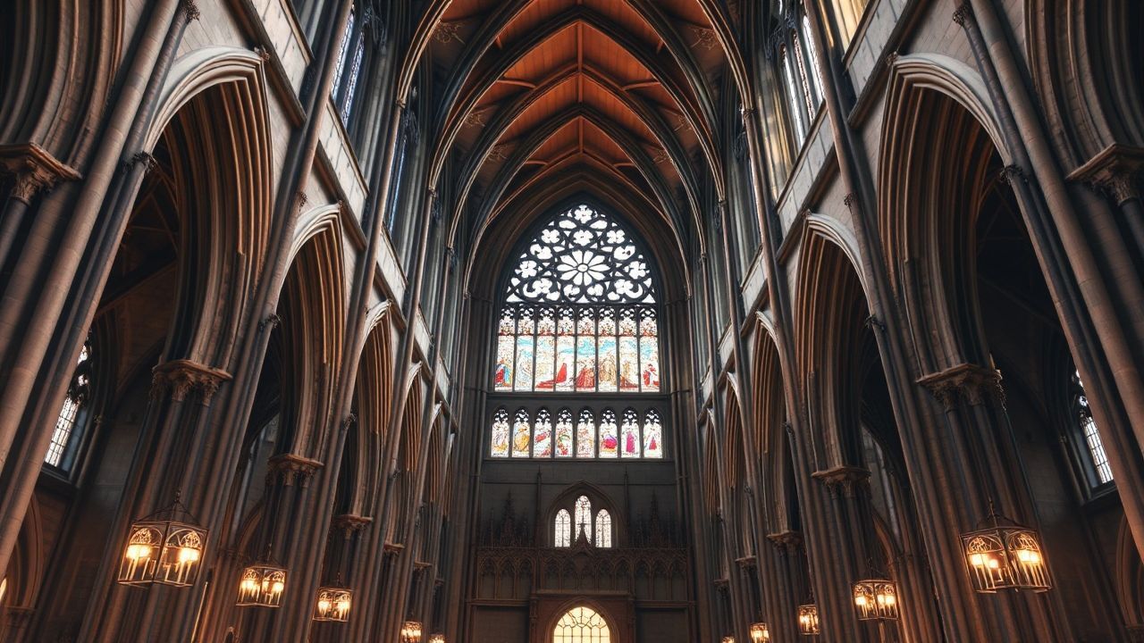 Grand Gothic Cathedral Buttresses Drama
