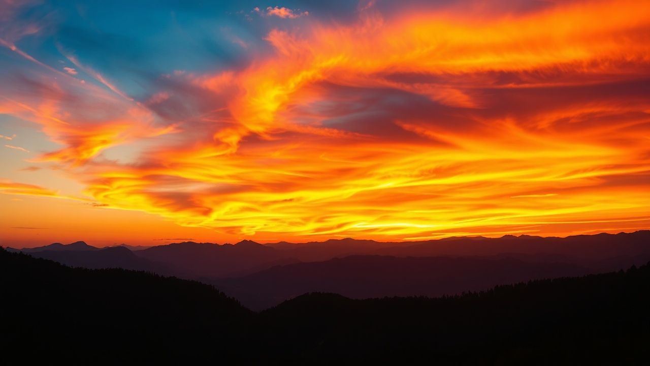 Glorious Fire Sky Orange at Sunset