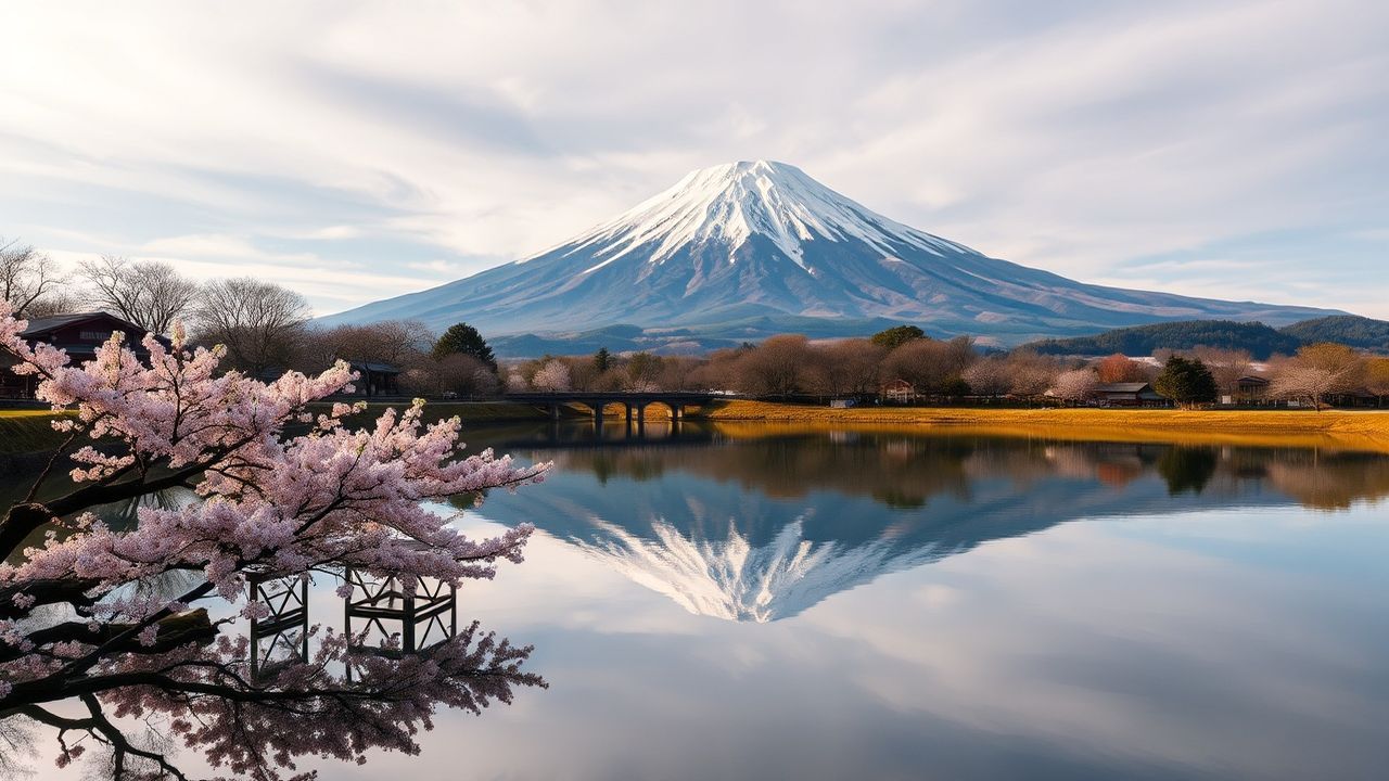Glorious Mt. Fuji Cherry Blossoms in Spring