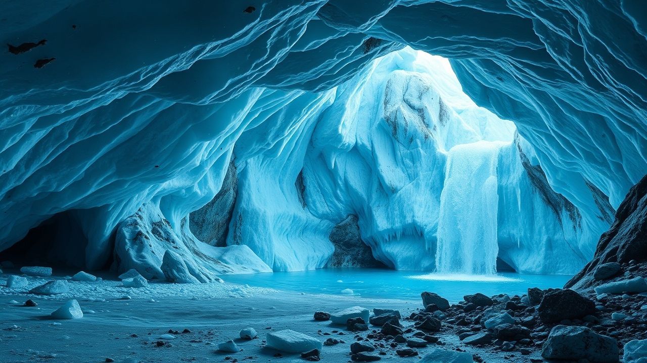 Stunning Ice Cave Interior Crystal